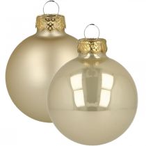 Julekugler glas creme mat skinnende Ø5,5cm 26stk