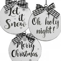 Artikel Dekorativ bøjle juletræskugle metal vintage Ø15cm 3 stk