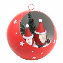 Artikel Julekugle til at hænge julemænd og LED rød Ø20cm til batterier