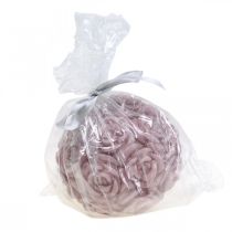 Artikel Rundt lyserødt rosekuglelys Ø10,5 cm Romantisk lysdekoration Bryllupsborddekoration