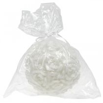 Artikel Kuglelys med rosemotiv, borddekoration til bryllupper og fødselsdage, 10,5 cm, hvid