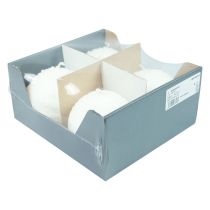 Artikel Vintermagiske kuglelys med hvid sneboldeffekt Ø10 cm sæt med 4 til festlig dekoration