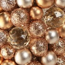 Artikel Kuglekrans Julekrans Guld Perle Klar Ø33cm