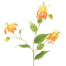 Artikel Kunstig Gloriosa orange blomst med lange stilke til vaser 80 cm 3 stk.