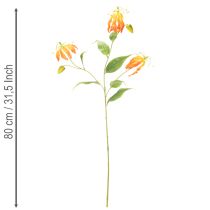 Artikel Kunstig Gloriosa orange blomst med lange stilke til vaser 80 cm 3 stk.