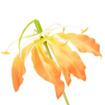 Artikel Kunstig Gloriosa orange blomst med lange stilke til vaser 80 cm 3 stk.