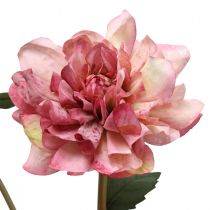 Kunstig blomst dahlia pink blomst med knop H57cm
