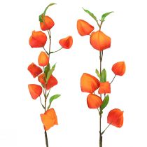 Artikel Kunstig blomst orange lanterneblomst Physalis dekorative silkeblomster 93cm 2 stk.