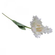 Kunstig blomst, papegøje tulipan hvidgrøn, forårsblomst 69cm