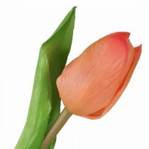 Artikel Kunstig blomst Tulip Peach Real Touch forårsblomst H21cm