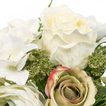 Kunstige blomster deco buket roser ranunculus hortensia H23cm