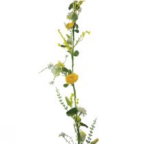 Kunstige blomster dekorativ bøjle forår sommer gul hvid 150cm
