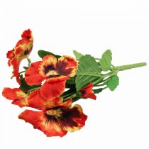 Kunstige blomster, silkeblomster, stedmoderblomst orange 29cm