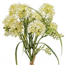 Kunstige blomster hvid allium dekoration prydløg 34cm 3 stk i bundt