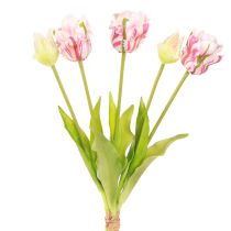 Artikel Kunstig Blomsterbuket 5 Papegøje Tulipaner Kunstige Tulipaner 40cm
