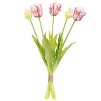 Artikel Kunstig Blomsterbuket 5 Papegøje Tulipaner Kunstige Tulipaner 40cm