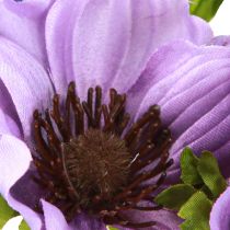 Artikel Kunstig Blomsterbuket Anemone Vindblomst Blå Lilla L28cm