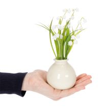Artikel Kunstig buket af liljekonvaller i en klassisk vase, ideel til boligindretning, 20 cm