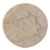 Artikel Kunstpels dekorativ pels rund bordløber pels tæppe beige Ø38cm