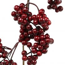Artikel Krans af bær, julegren, bær, rød vinterbær L180cm