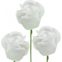Artikel Kunstige roser creme voks roser dekorative roser voks Ø6cm 18 stk