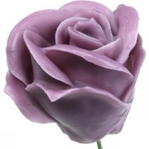 Kunstige roser lilla voksroser deco roser voks Ø6cm 18 stk
