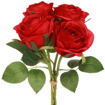 Artikel Kunstige Roser Røde Roser Dekoration Blomst Ø6cm H6cm L50cm 4 stk