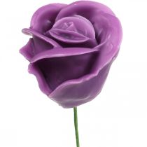 Artikel Kunstige roser violet voks roser dekorative roser voks Ø6cm 18 stk
