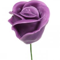 Artikel Kunstige roser violet voks roser deco roser voks Ø6cm 18p