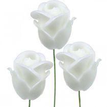 Kunstige roser hvide voksroser dekorative roser voks Ø6cm 18stk