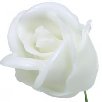 Kunstige roser hvide voksroser deco roser voks Ø6cm 18 stk
