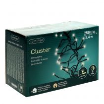 Artikel LED lyskæde til udvendig 288er 2,4m sort/varm hvid