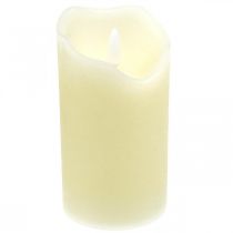 LED Candle Real Wax Creme Til Batteri Med Timer H13cm