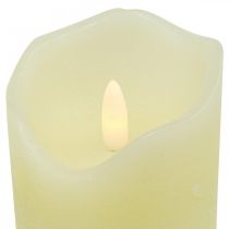 LED Candle Real Wax Creme Til Batteri Med Timer H13cm