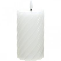 LED lys med timer hvid varm hvid ægte voks Ø7,5cm H15cm