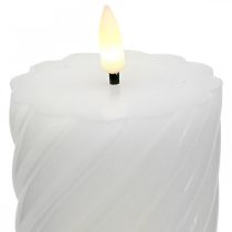 LED lys med timer hvid varm hvid ægte voks Ø7,5cm H15cm