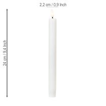 Artikel LED-lys hvide koniske lys voks varm hvid 24,5 cm 2 stk.