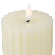 Artikel LED stearinlys med timer voksrille stearinlys 7,5/10 cm creme 2 stk.