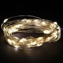 Artikel LED-lyskæder 40 mikro-LED&#39;er varm hvid timer til batteri 6 stk.