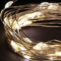 Artikel LED-lyskæder 40 mikro-LED&#39;er varm hvid timer til batteri 6 stk.