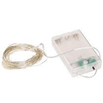 Artikel LED-lyskæder 40 mikro-LED'er varm hvid timer til batteri 6 stk.