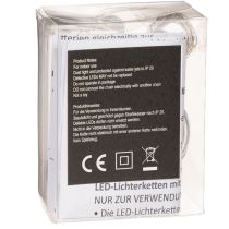 Artikel Batteridrevne lyskæder til indendørs brug, varm hvid, 10 LED'er, 1 m længde, 6 stk.