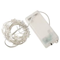 Artikel LED lyskæder stjerner 20 mikro-LED'er varm hvid timer 6 stk.