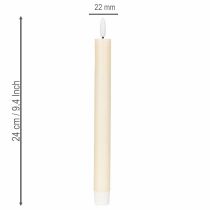 Artikel LED-konisk lys i hvid med varmt hvidt lys, 24 cm, med timer, 2 stk.