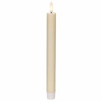 Artikel LED-konisk lys i hvid med varmt hvidt lys, 24 cm, med timer, 2 stk.
