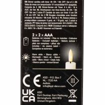 Artikel LED-konisk lys i hvid med varmt hvidt lys, 24 cm, med timer, 2 stk.