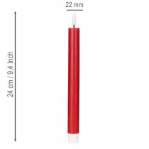 Artikel LED-konisk lys, rødt med varmt hvidt lys, 24 cm, 2 stk.
