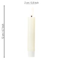 Artikel LED-lys creme varm hvid ægte voks H14,5 cm 2 stk.