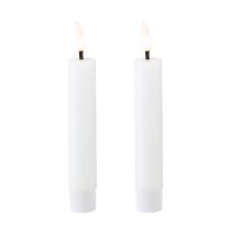 Artikel LED-stavlys hvidt vokslys LED varm hvid 14,5 cm 2 stk.