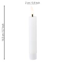 Artikel LED-stavlys hvidt vokslys LED varm hvid 14,5 cm 2 stk.